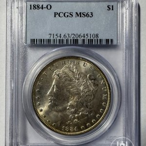 Alternative view of JAV - 1884 metų 1 doleris - "Morganas" - PCGS MS63 - (Sidabras 900 / 26,73 g)