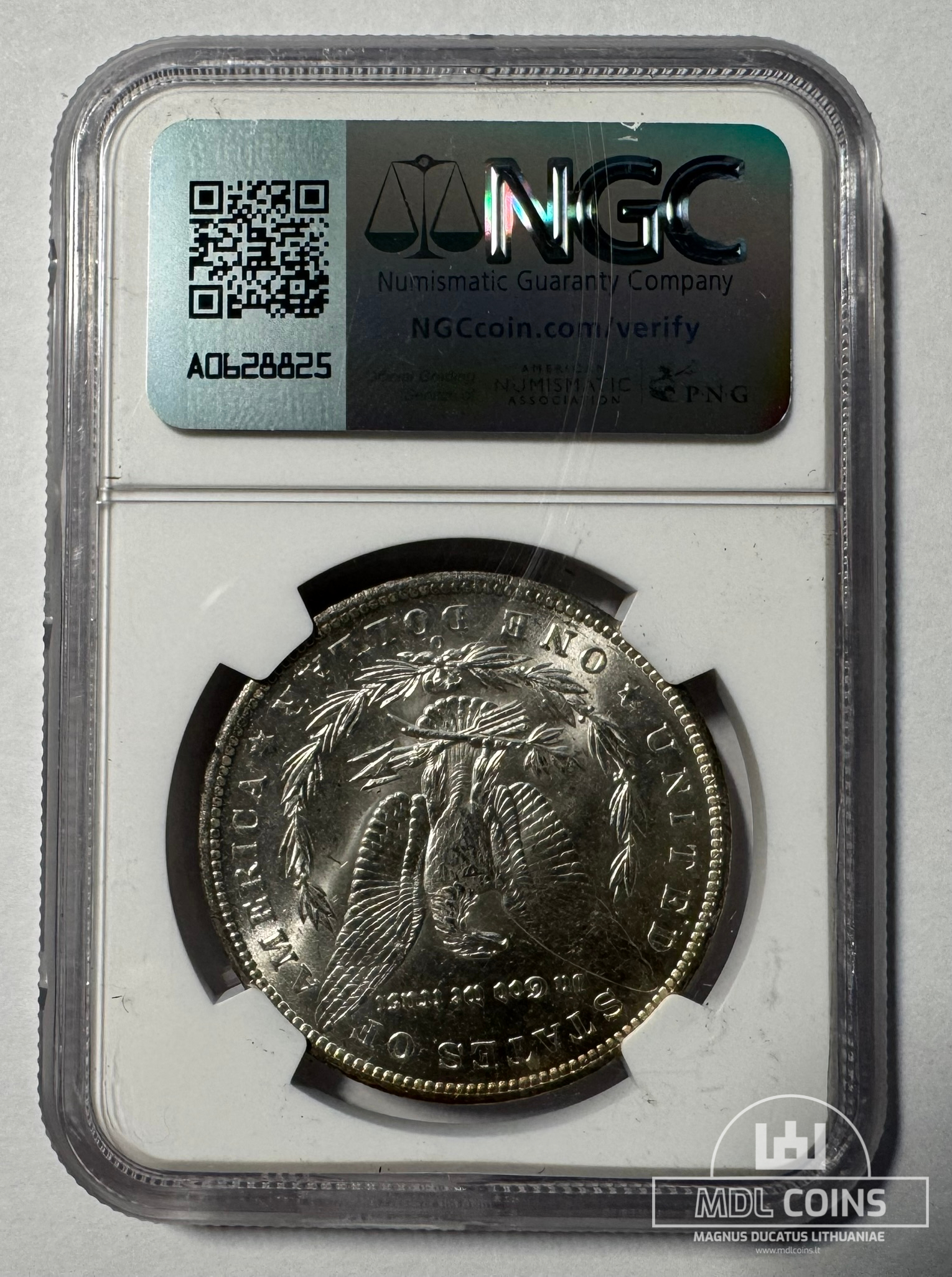 JAV - 1885 metų 1 doleris - "Morganas" - NGC MS62 - (Sidabras 900 / 26,73 g) - Image 3