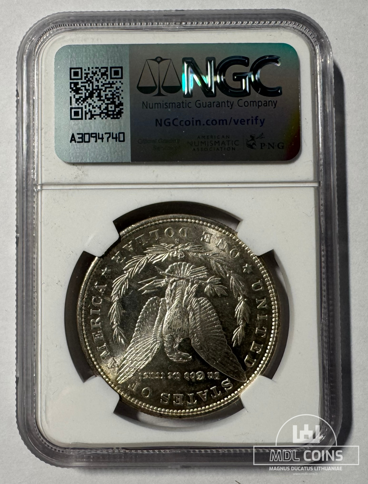 JAV - 1881 metų 1 doleris - "Morganas" - NGC MS62 - (Sidabras 900 / 26,73 g) - Image 3