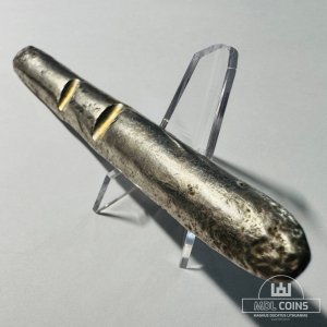 XIV amžiaus Lietuviškas sidabrinis lydinys / ilgasis su dviem įkirtimais (12 cm / 107,8 g)