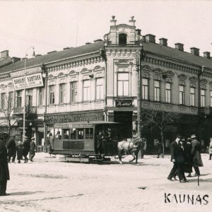 Kaunas - Laisvės alėjos ir Maironio g. kampas - 1925-1926 metai - 9 x 14 cm